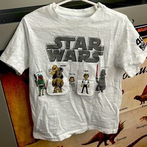 Gap boys Star Wars white shirt 40th anniversary empire strikes back size 5-used